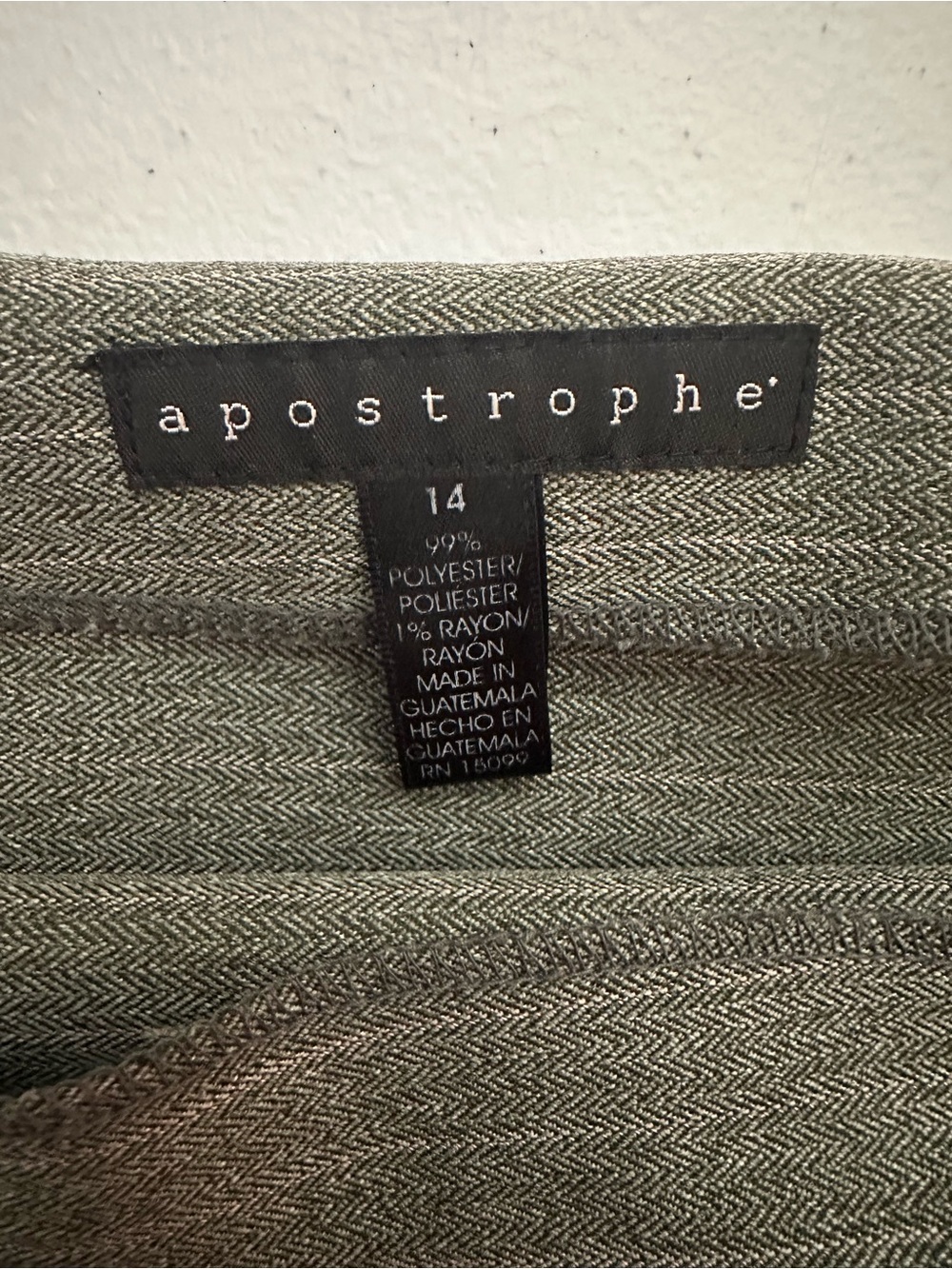 Apostrophe Olive Pinstripe High-Low Flared Skirt - Picture 2 of 3